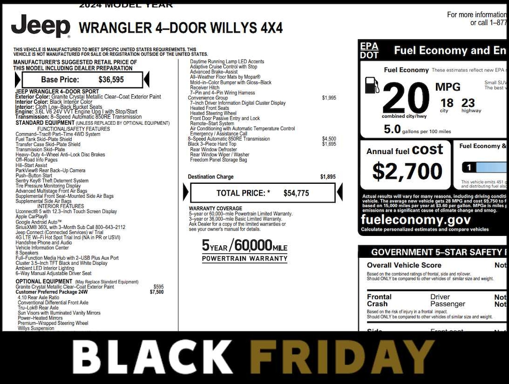 Used 2024 Jeep Wrangler Willys 4x4