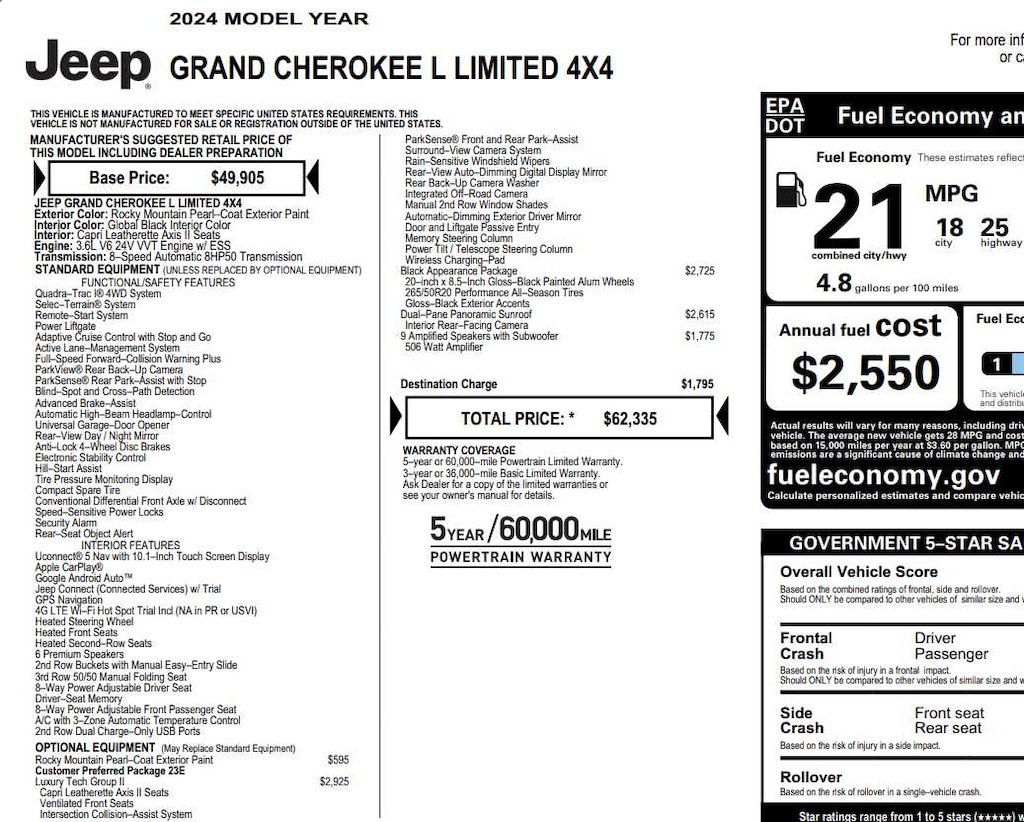 Used 2024 Jeep Grand Cherokee L Limited 4x4