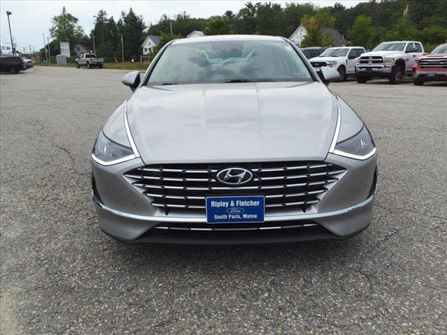 Used 2021 Hyundai Sonata Hybrid Blue with VIN KMHL24JJ8MA033118 for sale in South Paris, ME