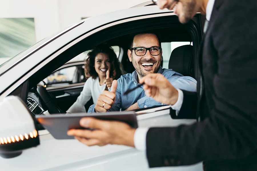 Family riding in vehicle