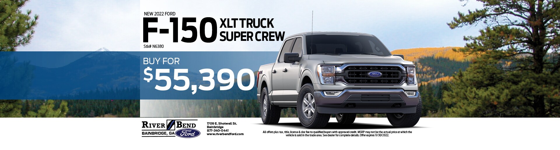 New 2022 Ford F-150 XLT Truck for $55,390