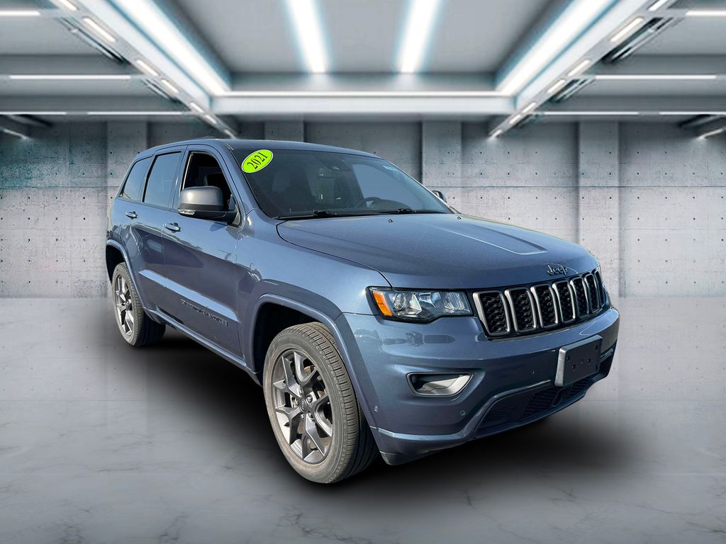 Used 2021 Jeep Grand Cherokee 80th Edition with VIN 1C4RJFBG3MC879645 for sale in Riverhead, NY