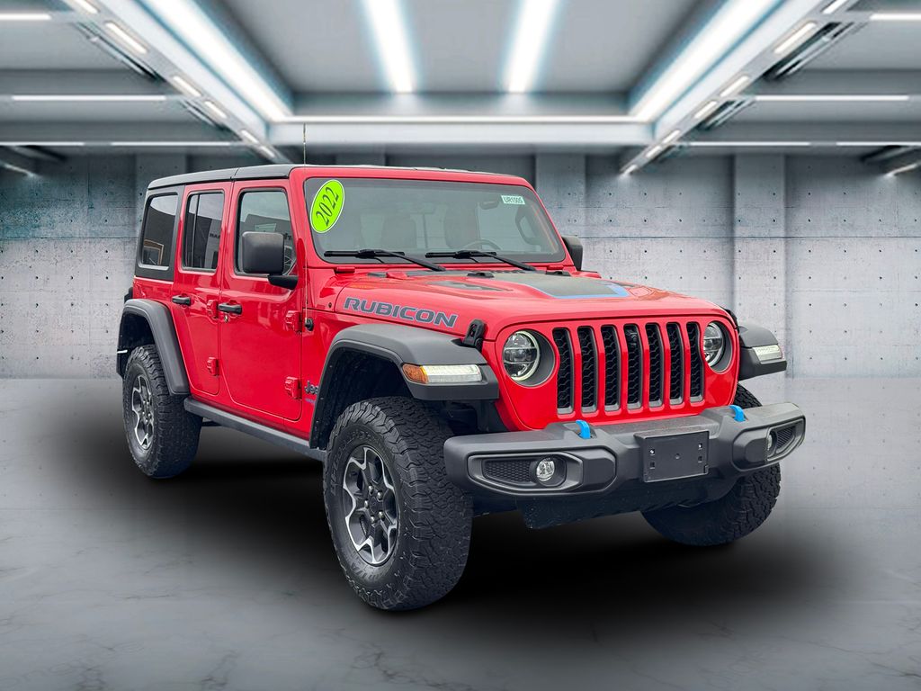 Used 2022 Jeep Wrangler Unlimited Rubicon 4XE with VIN 1C4JJXR63NW208444 for sale in Patchogue, NY