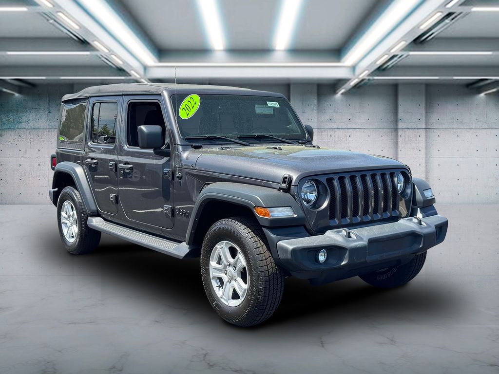 Used 2022 Jeep Wrangler Unlimited Sport S with VIN 1C4HJXDN1NW128198 for sale in Riverhead, NY