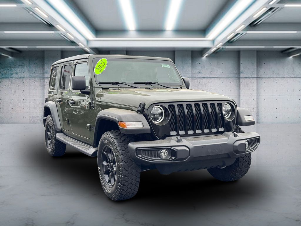 Used 2022 Jeep Wrangler Unlimited Willys with VIN 1C4HJXDN9NW161384 for sale in Riverhead, NY