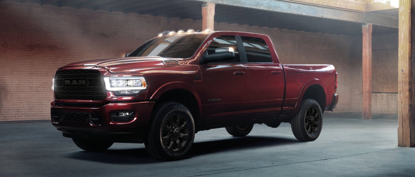 2024 Ram 2500 parked by an empty warehouse