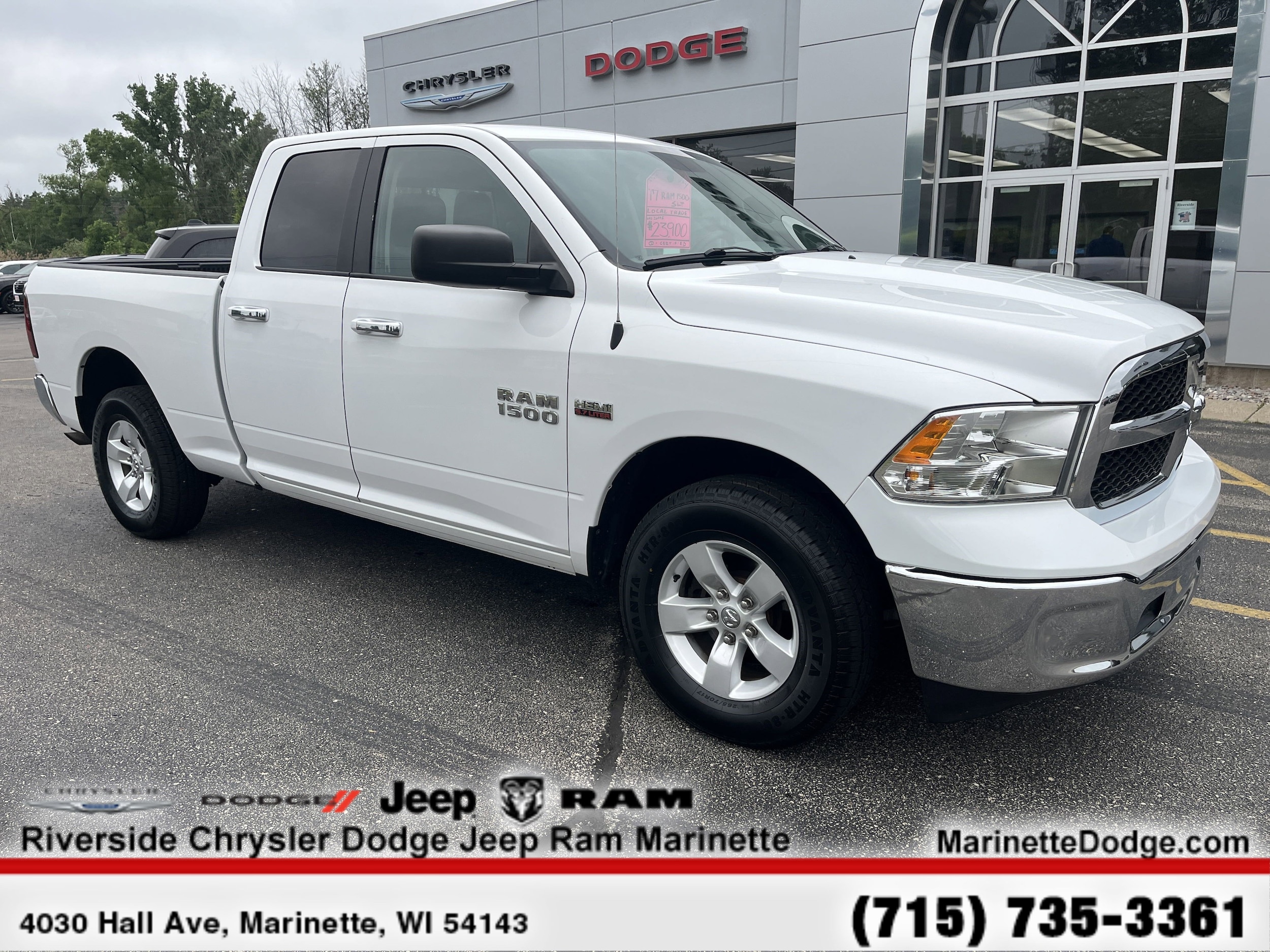 Used 2017 RAM Ram 1500 Pickup SLT with VIN 1C6RR7GT8HS540855 for sale in Marinette, WI