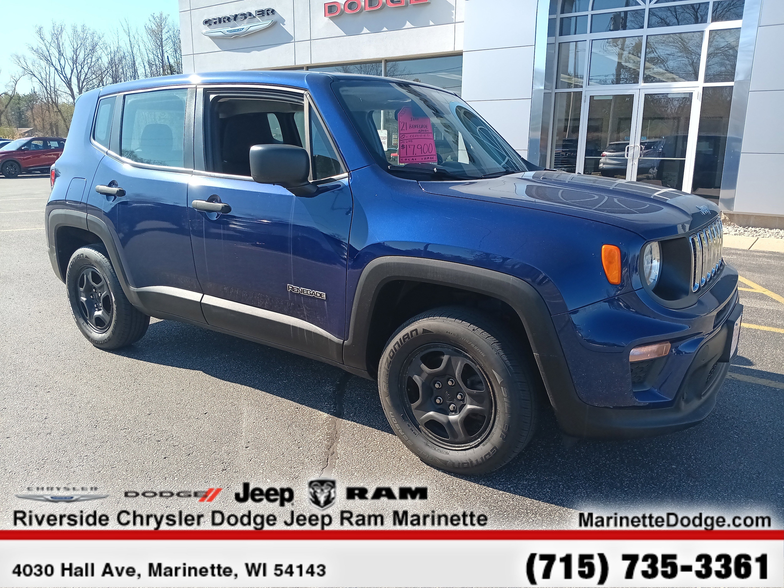 Used 2021 Jeep Renegade Sport with VIN ZACNJDAB9MPM17897 for sale in Marinette, WI