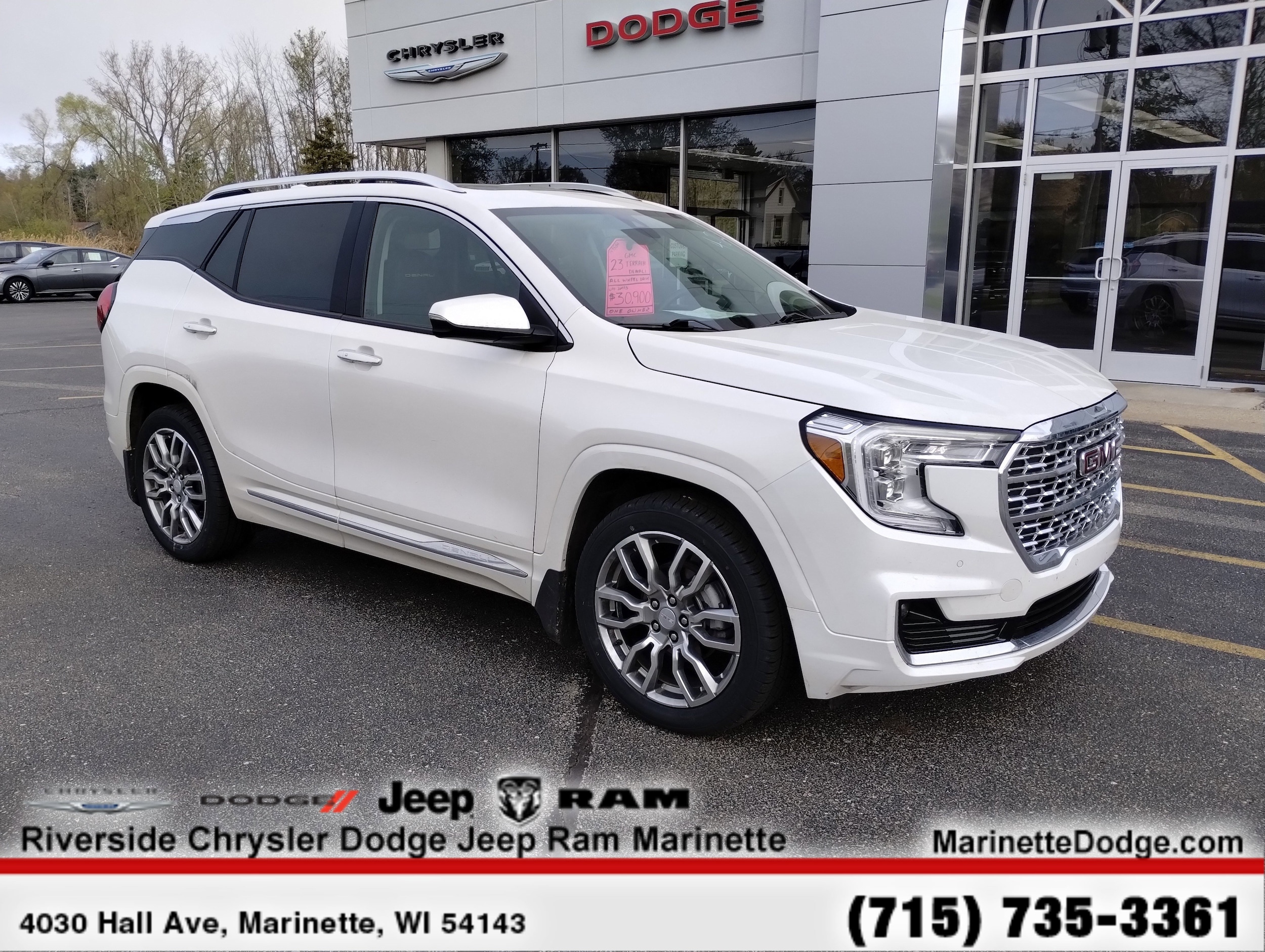 Used 2023 GMC Terrain Denali with VIN 3GKALXEG8PL212916 for sale in Marinette, WI