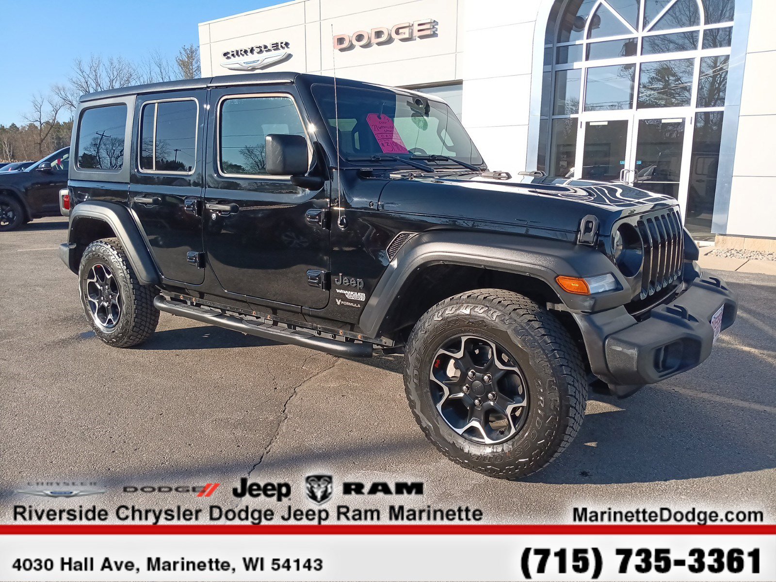 Used 2021 Jeep Wrangler Unlimited Sport S with VIN 1C4HJXDN2MW693915 for sale in Marinette, WI