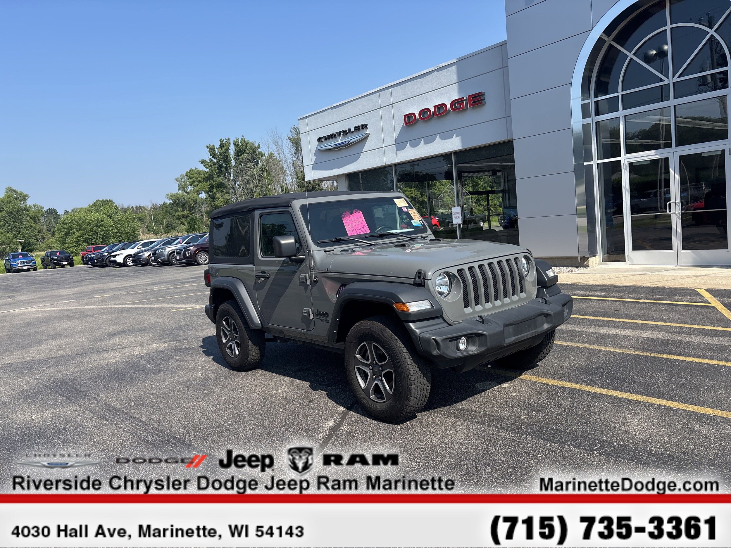Used 2021 Jeep Wrangler Sport S with VIN 1C4GJXAG7MW687528 for sale in Marinette, WI