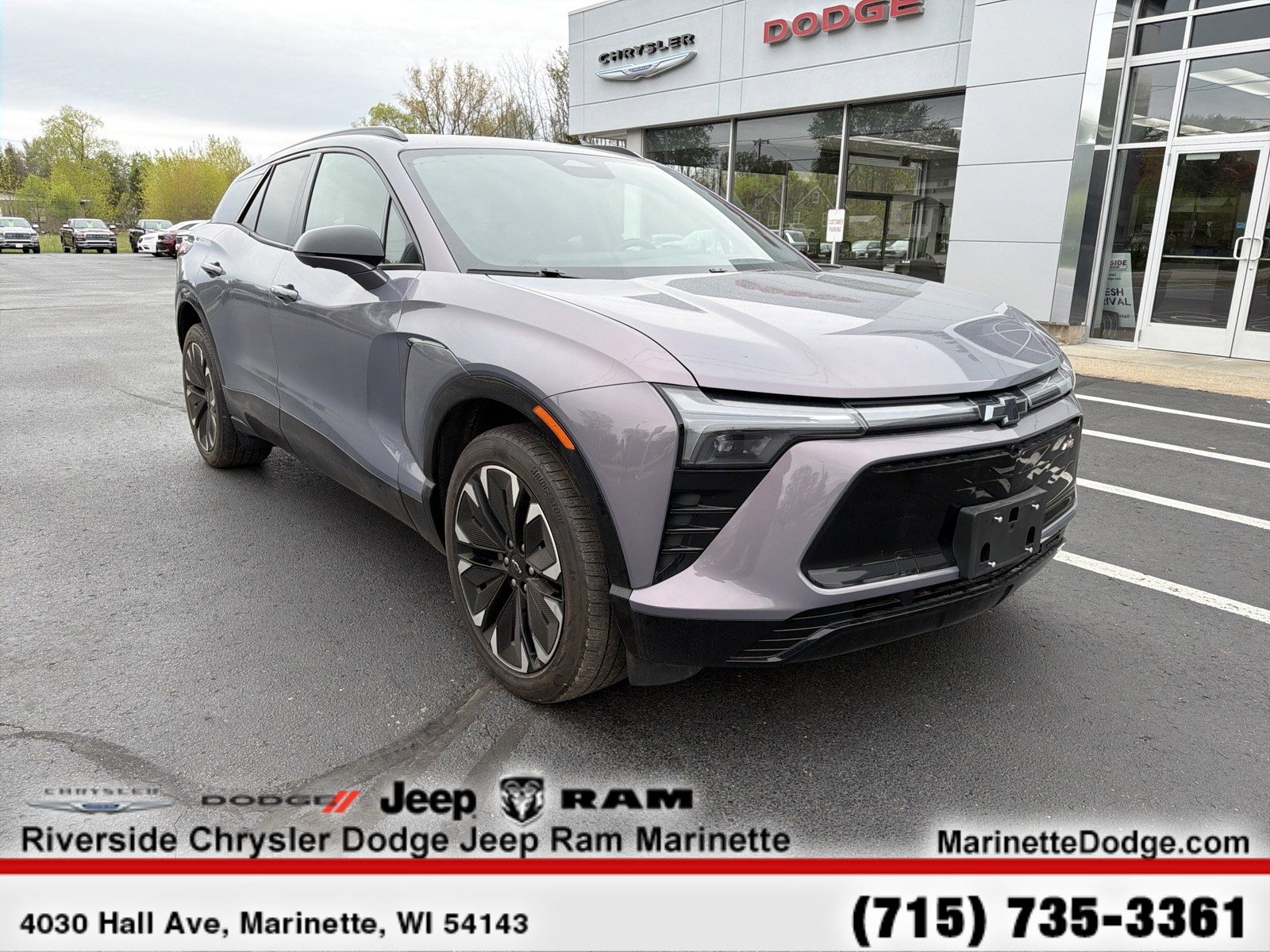 Used 2024 Chevrolet Blazer EV RS with VIN 3GNKDCRJ3RS196412 for sale in Marinette, WI