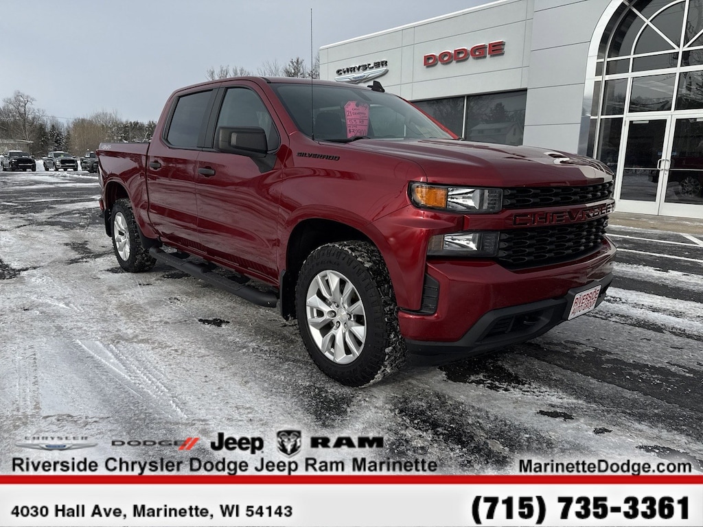 Certified 2021 Chevrolet Silverado 1500 Custom 4WD Crew Cab 147 Custom