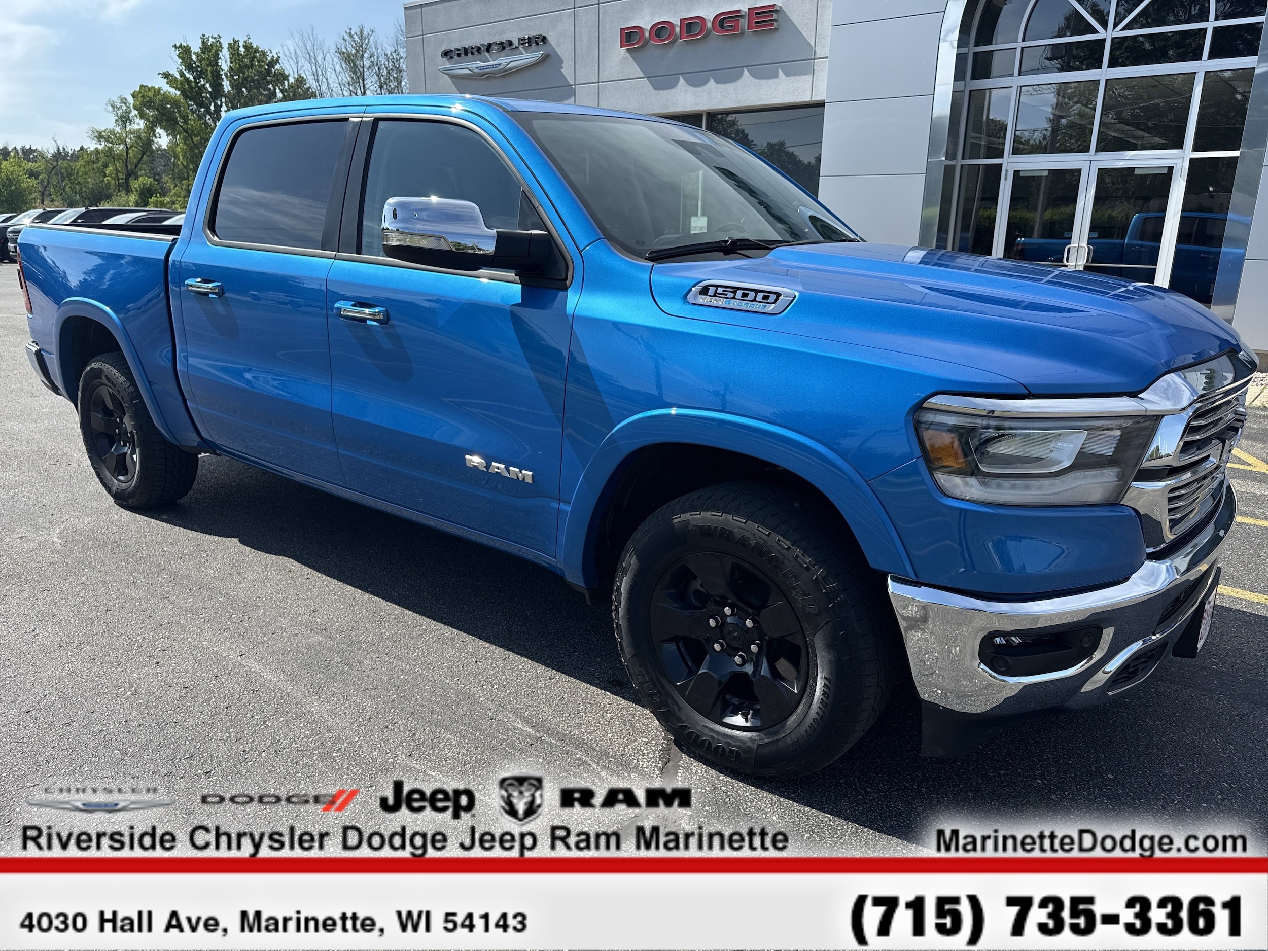 Used 2022 RAM Ram 1500 Pickup Laramie with VIN 1C6SRFJT6NN448934 for sale in Marinette, WI