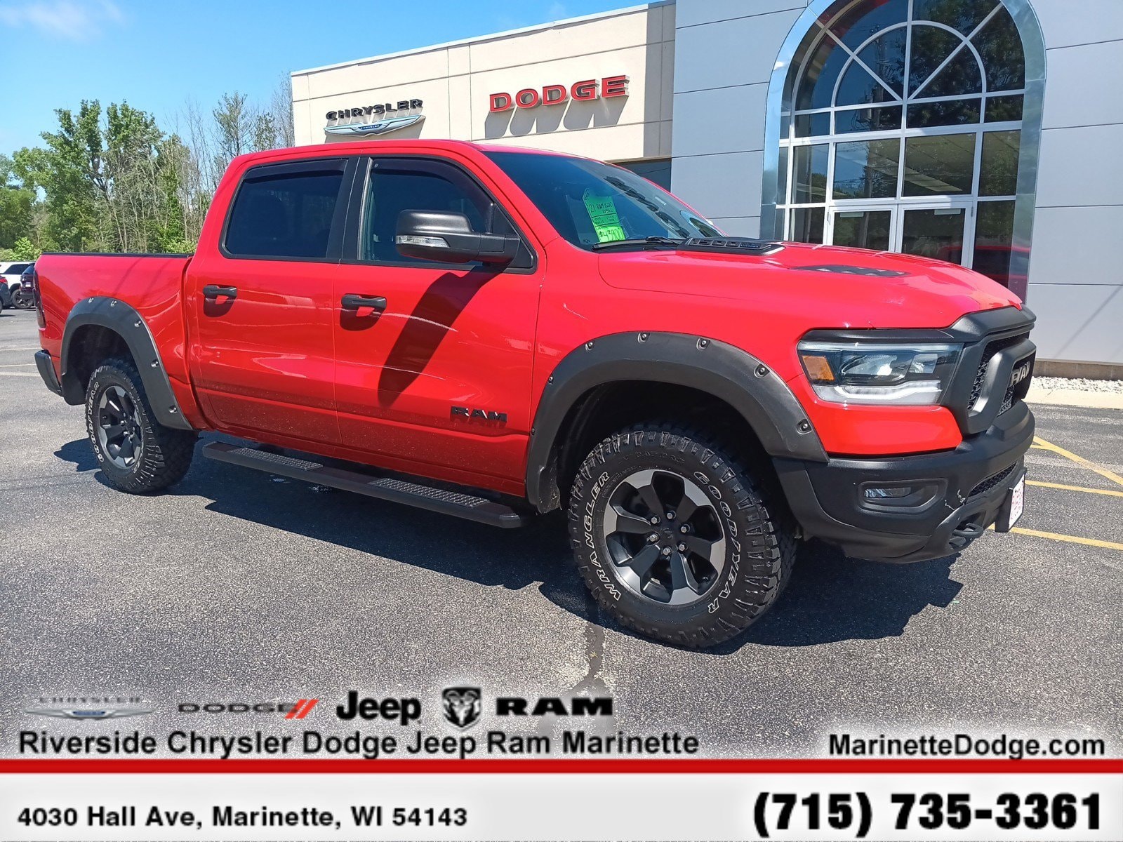 Used 2021 RAM Ram 1500 Pickup Rebel with VIN 1C6SRFLT8MN515805 for sale in Marinette, WI