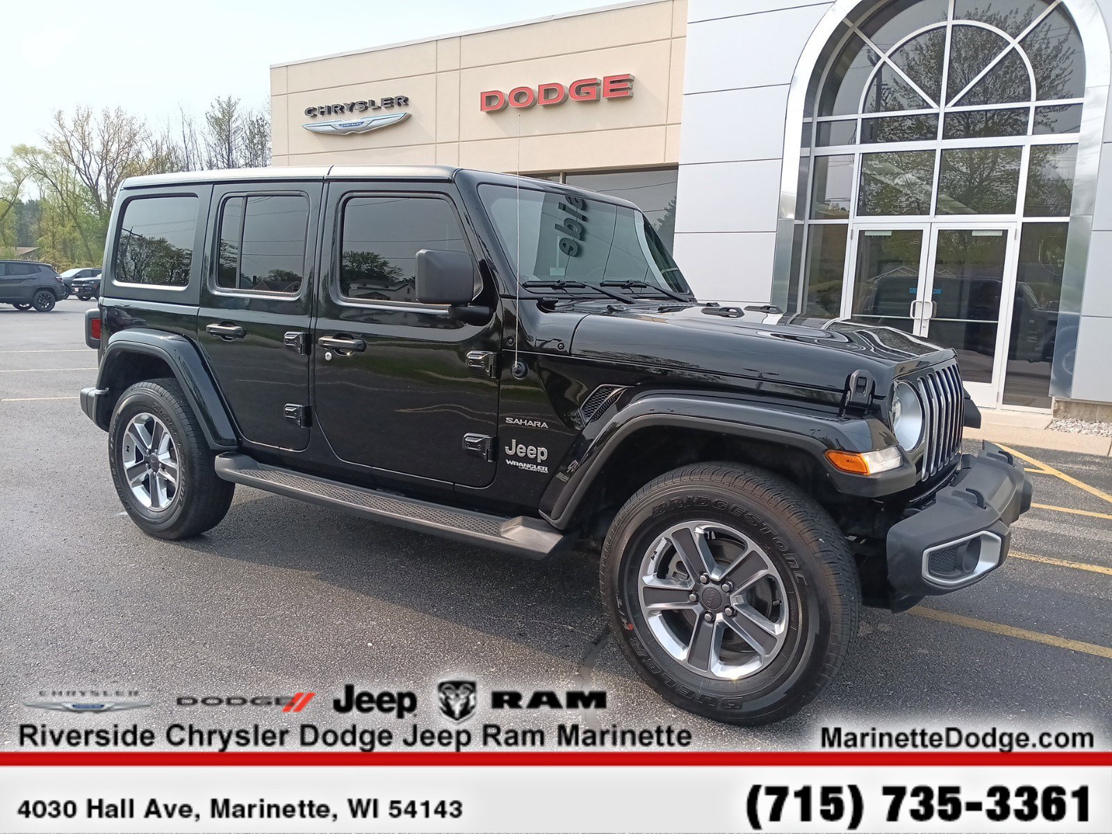 Used 2021 Jeep Wrangler Unlimited Sahara with VIN 1C4HJXEN5MW548835 for sale in Marinette, WI