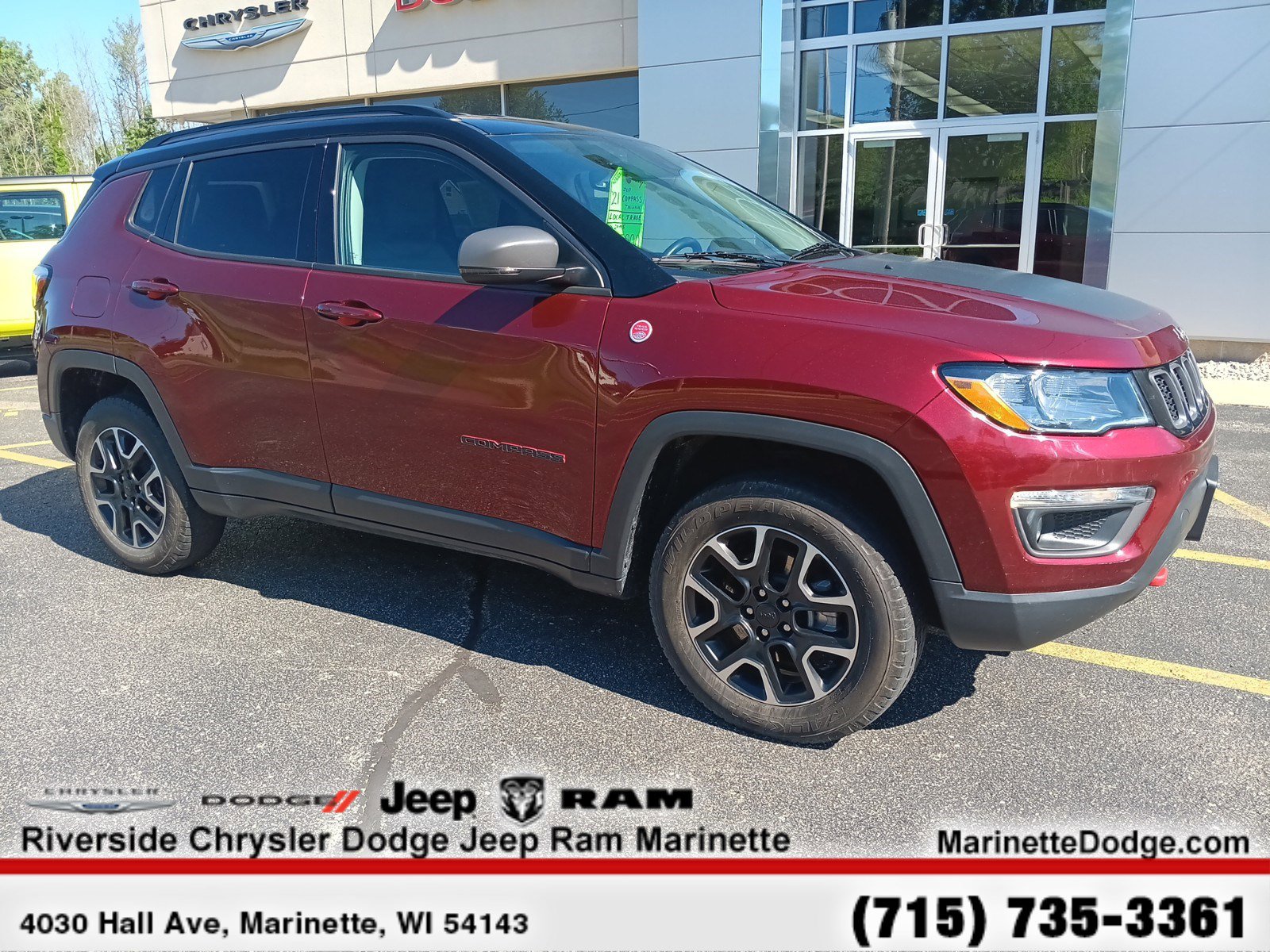 Used 2021 Jeep Compass Trailhawk with VIN 3C4NJDDB5MT561129 for sale in Marinette, WI