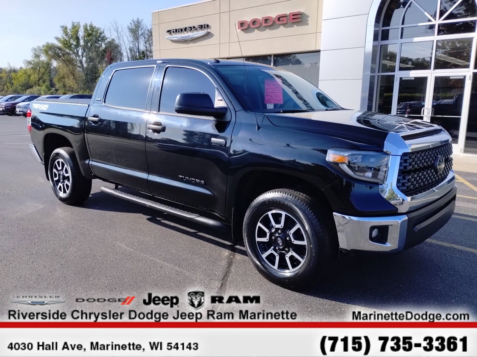 Used 2019 Toyota Tundra SR5 with VIN 5TFDW5F17KX858640 for sale in Marinette, WI