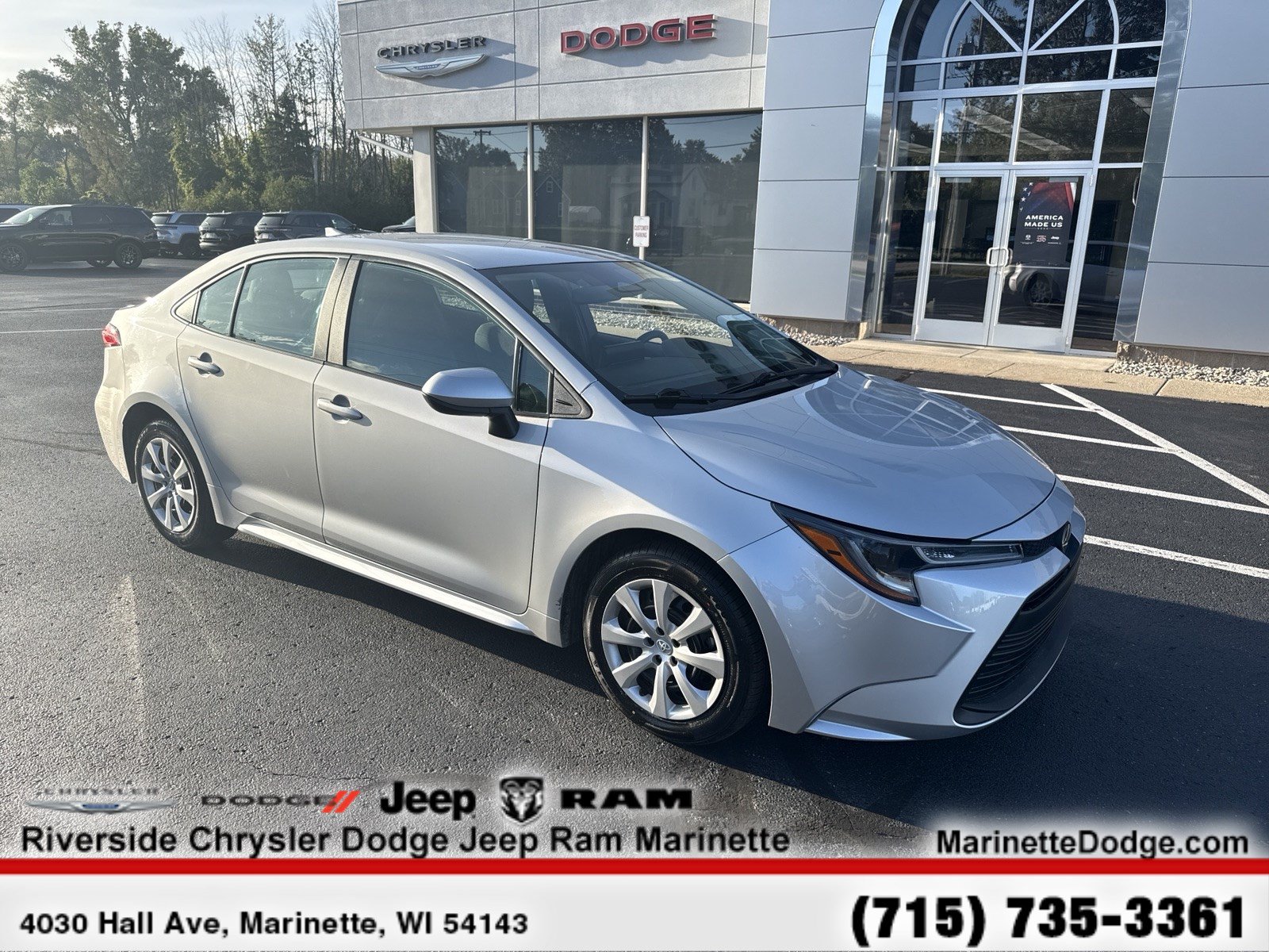 Certified 2024 Toyota Corolla LE with VIN 5YFB4MDE5RP111110 for sale in Marinette, WI