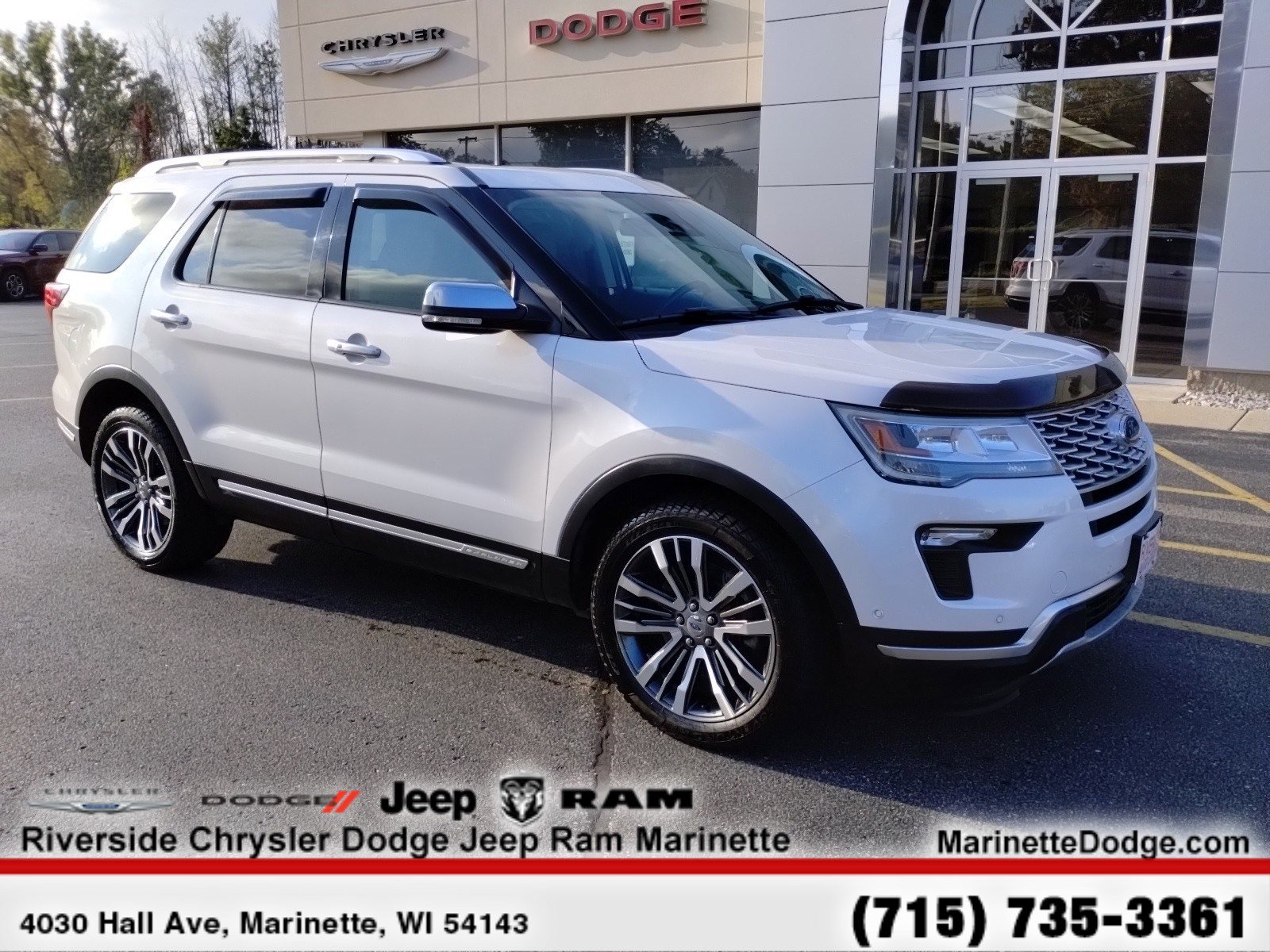 Certified 2019 Ford Explorer Platinum with VIN 1FM5K8HT0KGA66275 for sale in Marinette, WI