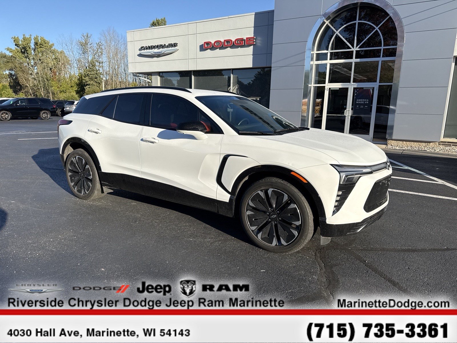 Used 2024 Chevrolet Blazer EV RS with VIN 3GNKDCRJ0RS232962 for sale in Marinette, WI