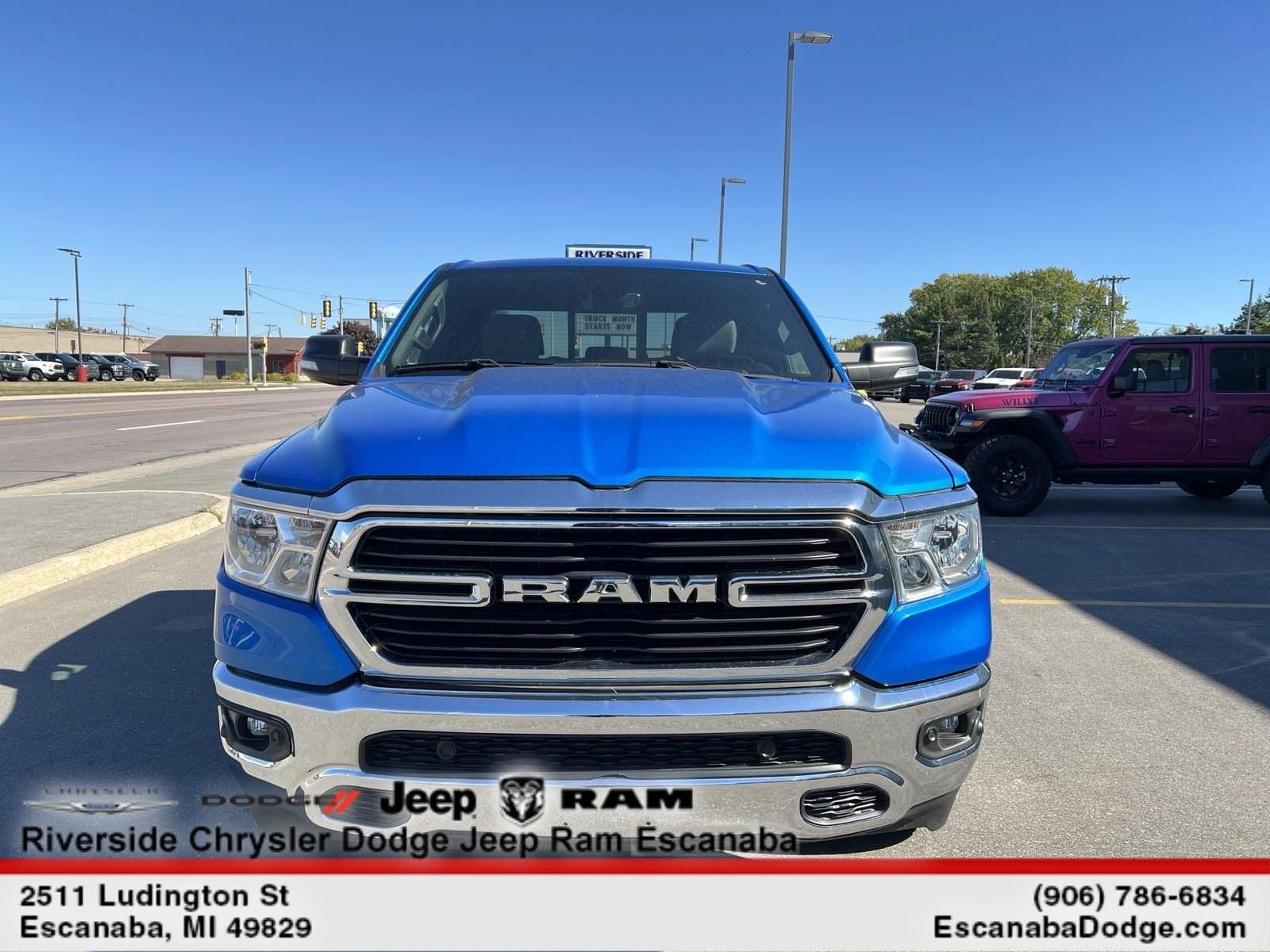 Used 2021 RAM Ram 1500 Pickup Big Horn/Lone Star with VIN 1C6SRFBT4MN742247 for sale in Escanaba, MI