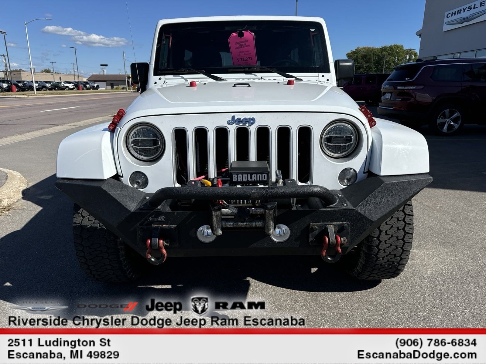 Certified 2016 Jeep Wrangler Unlimited Sahara with VIN 1C4BJWEG7GL281687 for sale in Escanaba, MI