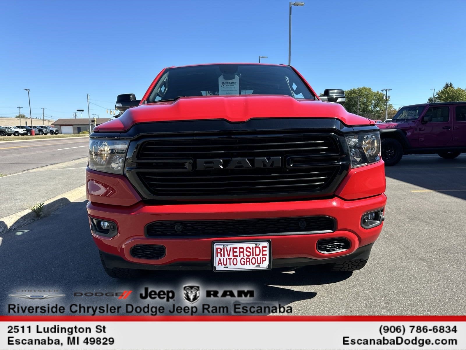 Certified 2021 RAM Ram 1500 Pickup Big Horn/Lone Star with VIN 1C6SRFBT0MN540702 for sale in Escanaba, MI