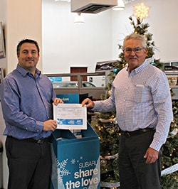 Nate Cartwright and Scott Bryan Subaru Check Presentation 2015