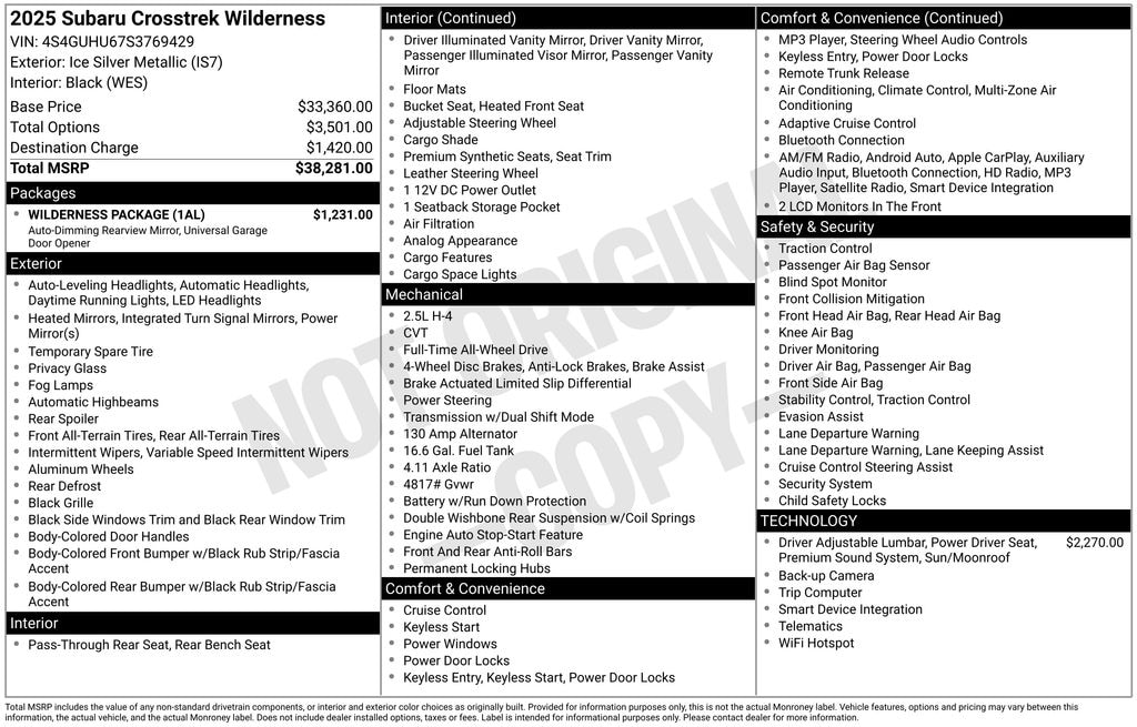 New 2025 Subaru Crosstrek Wilderness SUV