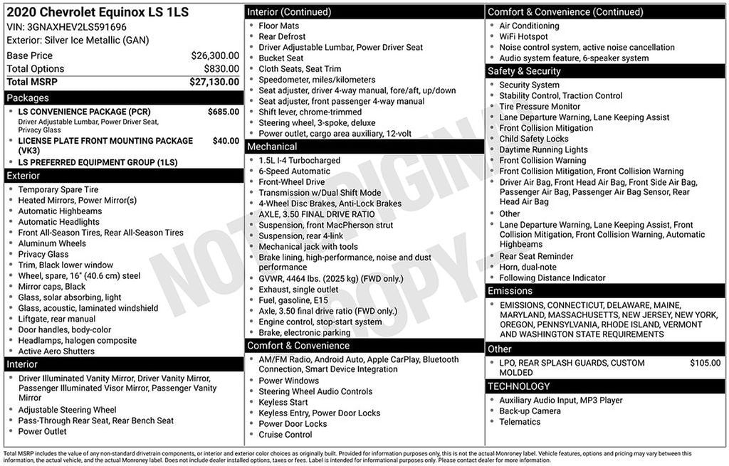Used 2020 Chevrolet Equinox LS SUV