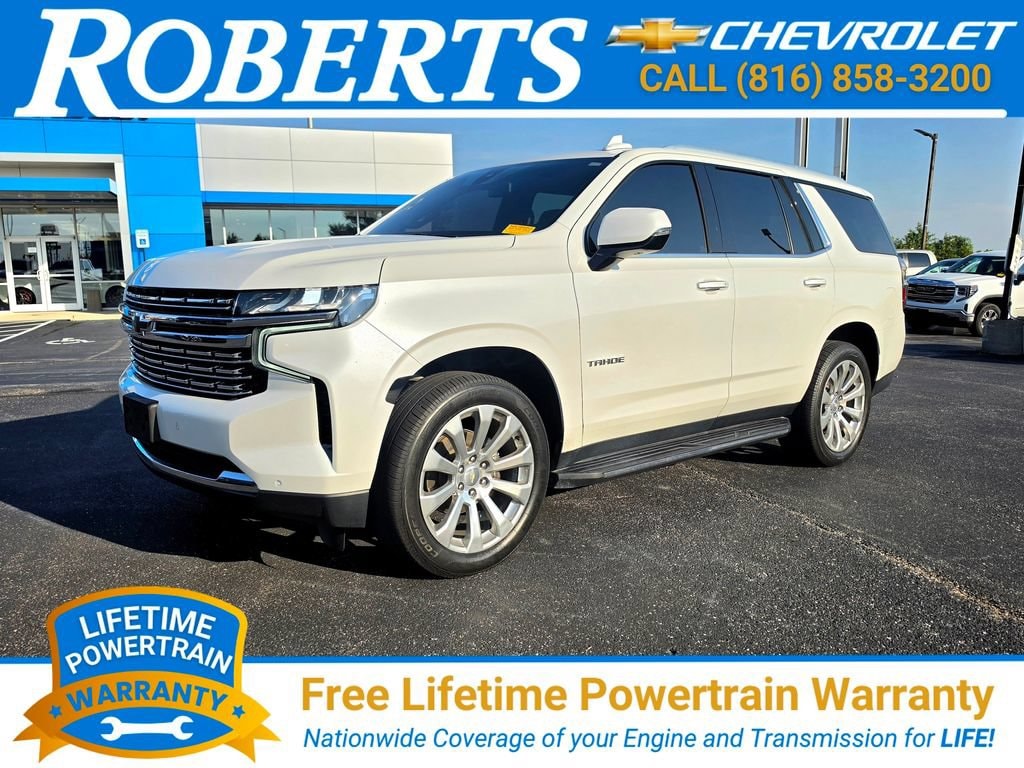 Used 2021 Chevrolet Tahoe Premier with VIN 1GNSKSKD1MR490956 for sale in Kansas City
