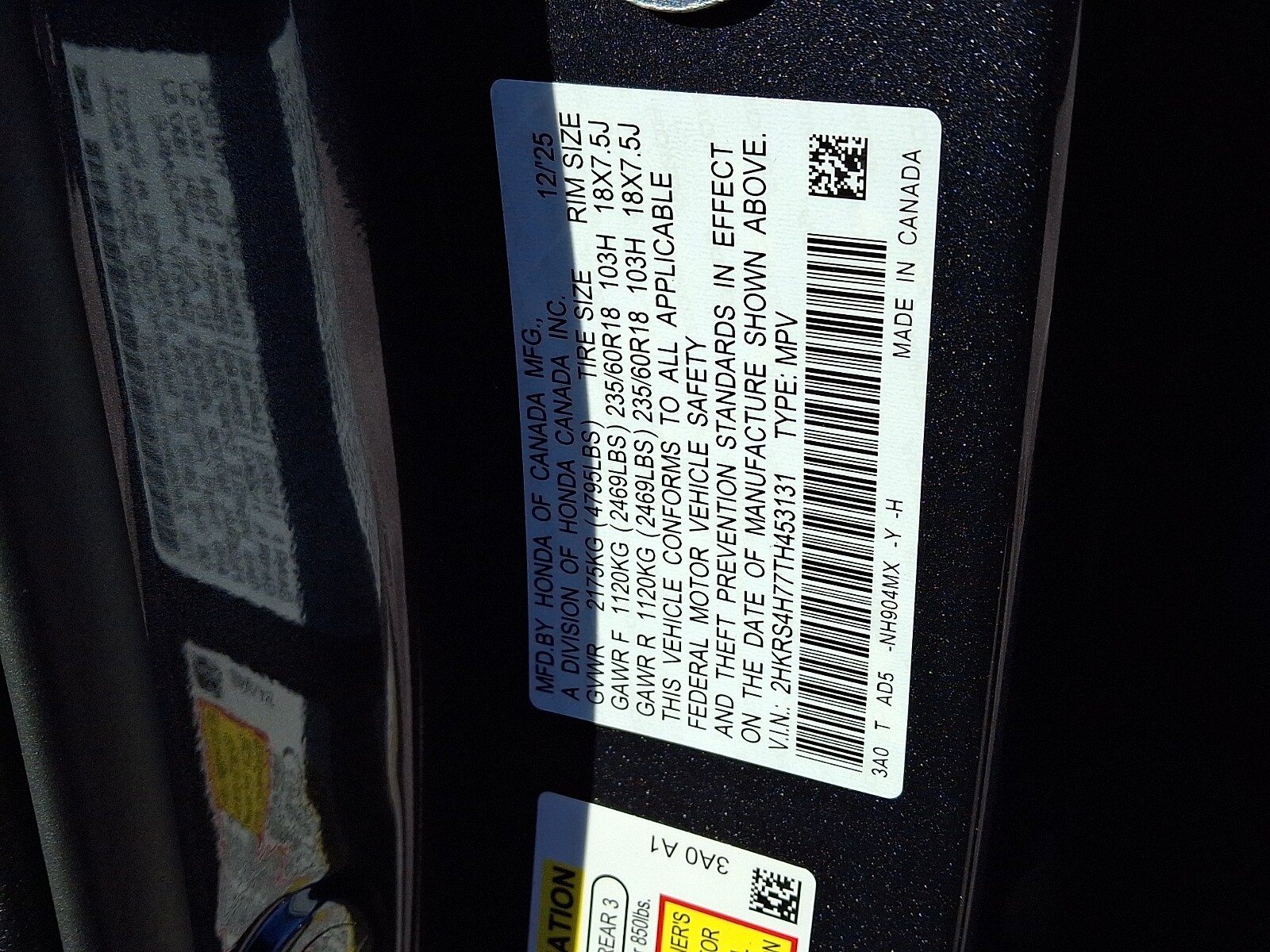 New 2026 Honda CR-V EX-L AWD Meteorite Gray Metallic For Sale in