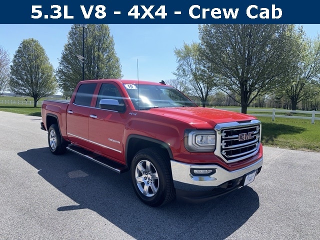 Used 2018 GMC Sierra 1500 SLT with VIN 3GTU2NEC4JG386365 for sale in Rochester, IN