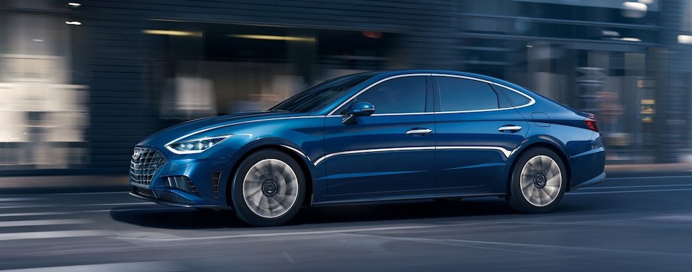 A Side View Of The 2020 Hyundai Sonata In Stormy Sea
