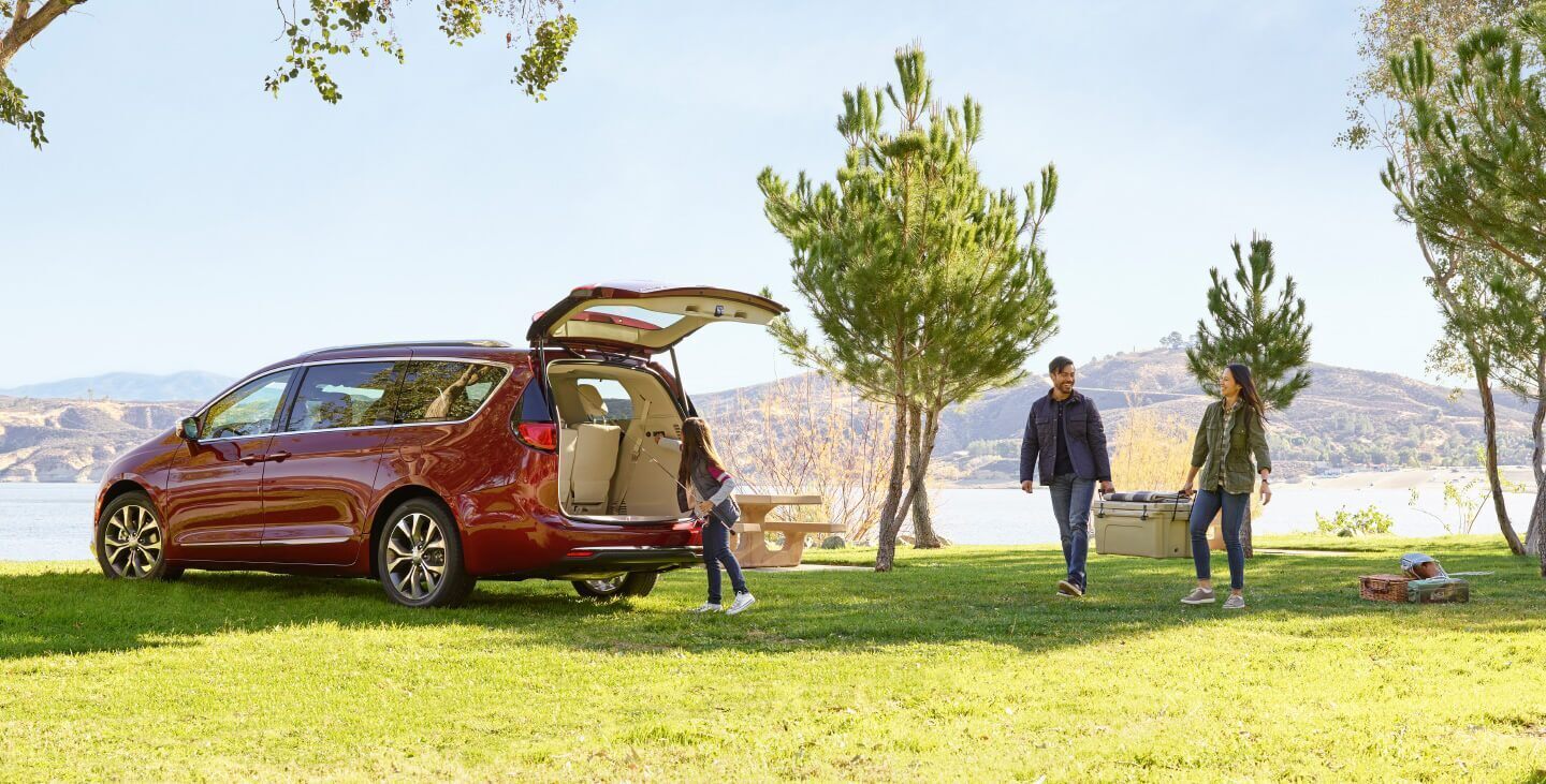 2020 Chrysler Pacifica Red Exterior Rear View Open Liftgate