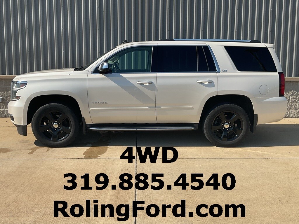 Used 2015 Chevrolet Tahoe LTZ with VIN 1GNSKCKC9FR288382 for sale in Shell Rock, IA