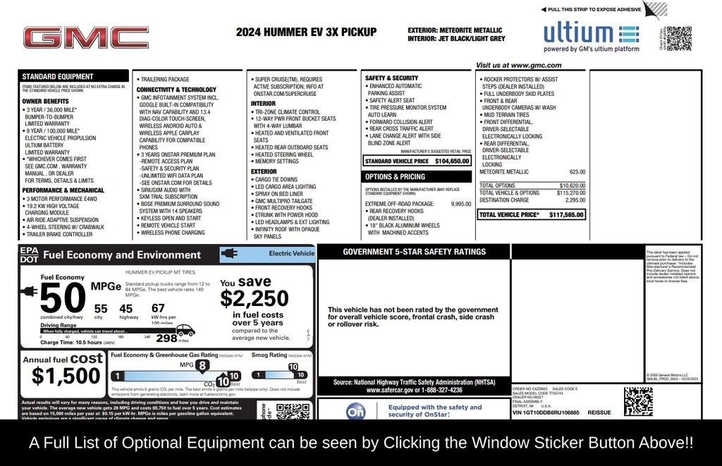 Used 2024 GMC HUMMER EV 3X with VIN 1GT10DDB6RU106885 for sale in Raleigh, NC