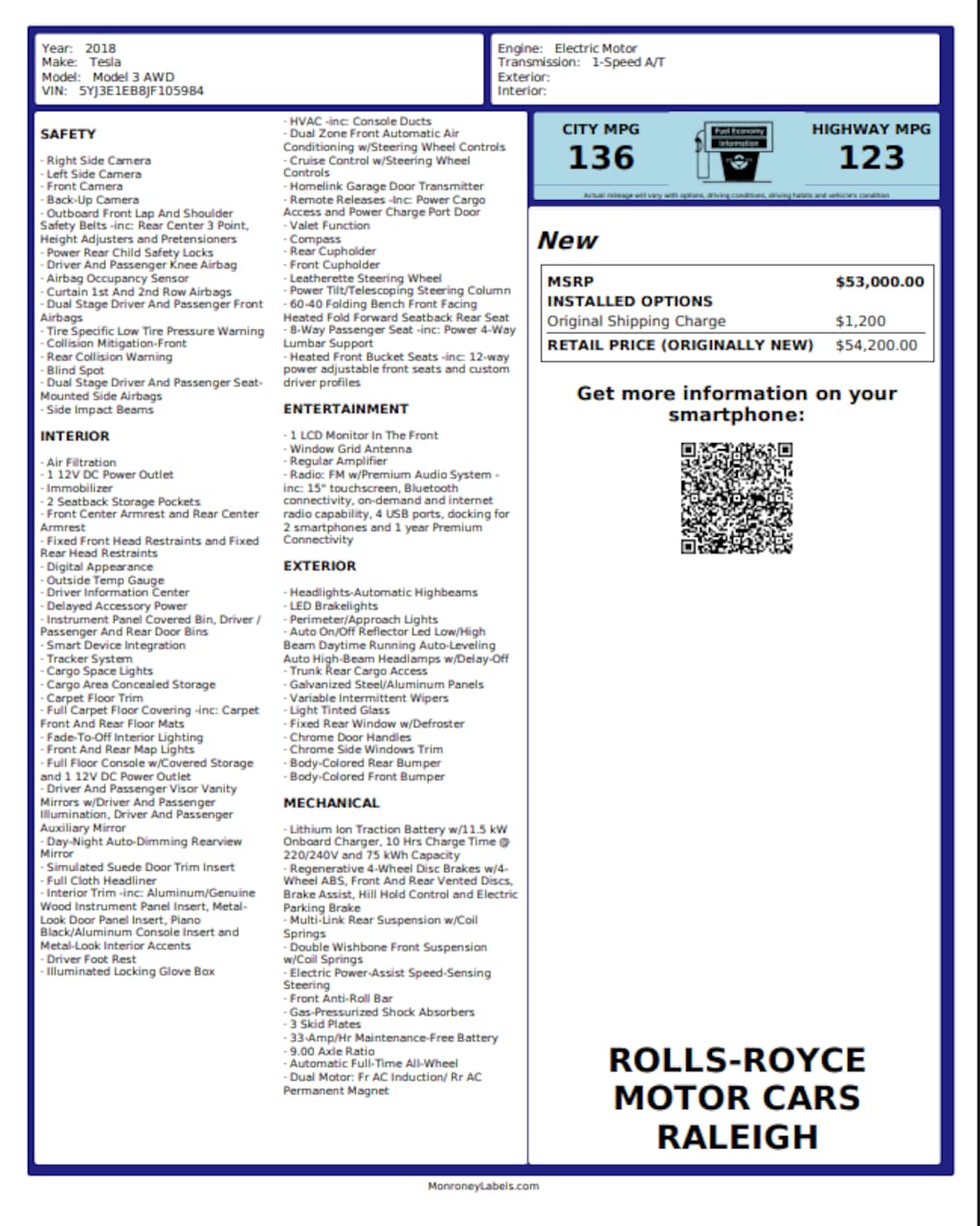 Used 2018 Tesla Model 3 Long Range Sedan