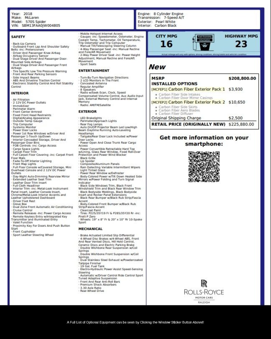 Used 2018 McLaren 570S Base Convertible