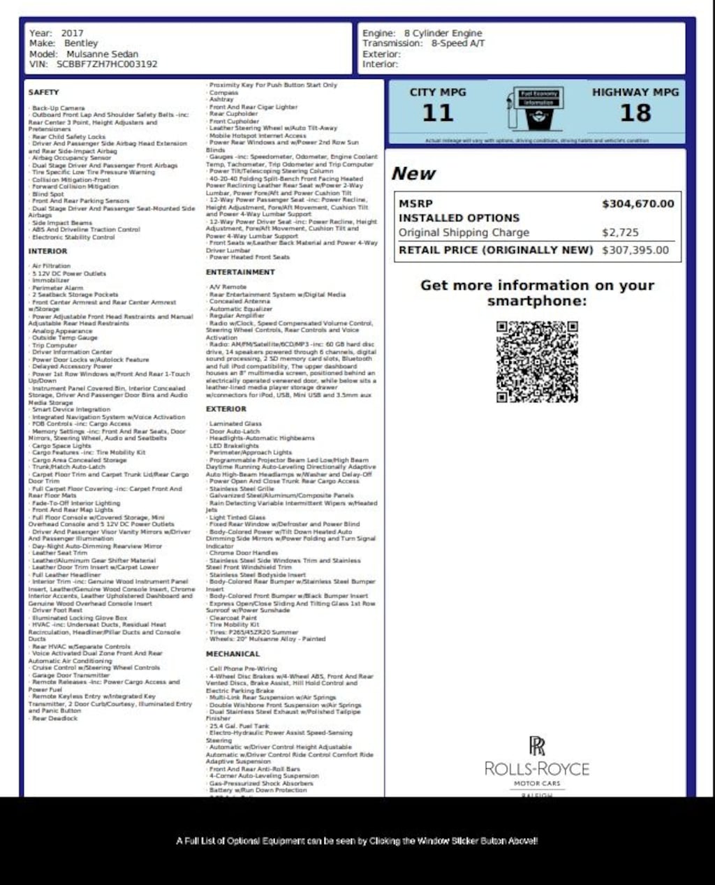 Used 2017 Bentley Mulsanne Base Sedan