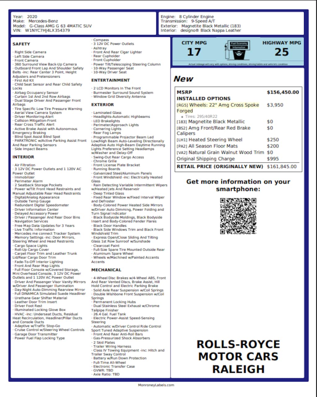 Used 2020 Mercedes-Benz AMG G 63 G 63 AMG® 4matic® SUV