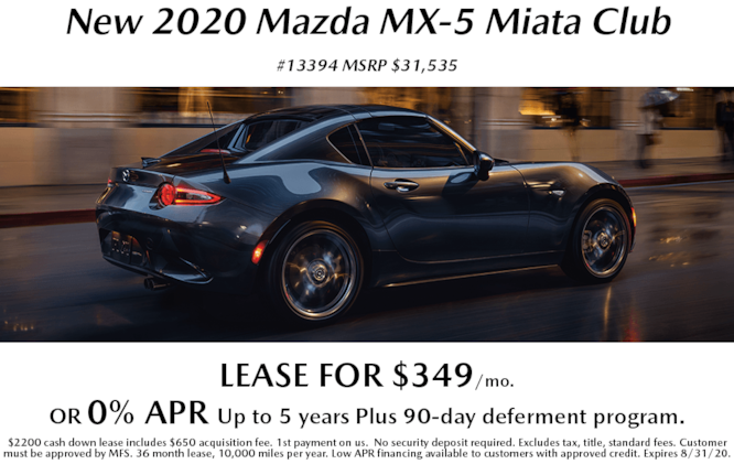 New 2020 Mazda MX-5 Miata Special Offers New 2020 Mazda MX-5 Miata Special Offers