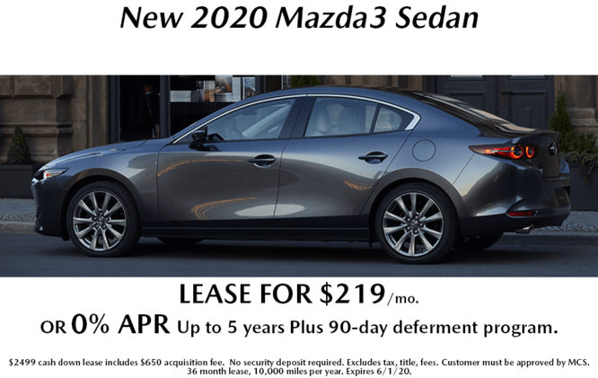 New 2020 Mazda3 Sedan Leases