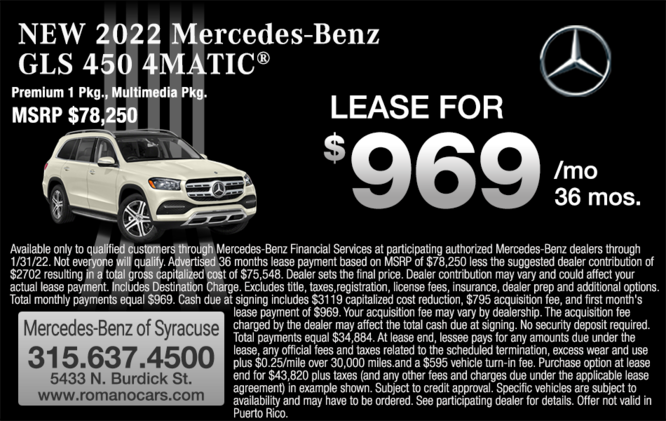 2022 GLS 450 Leases