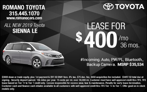 New 2019 Toyota Sienna LE Van Lease Special New 2019 Toyota Sienna LE Van Lease Special