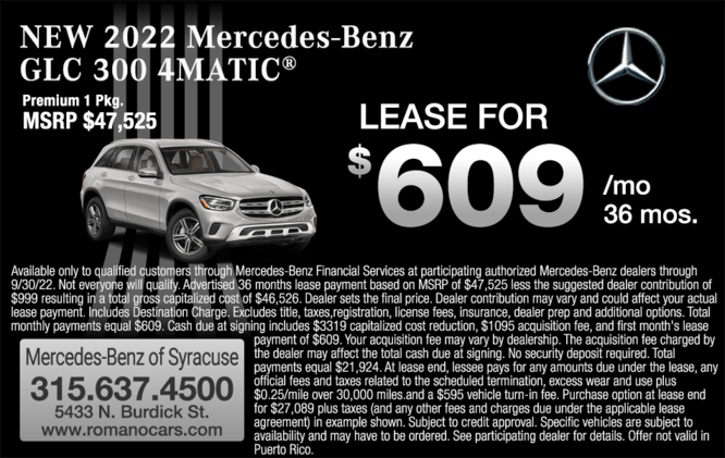 New 2022 Mercedes-Benz GLC 300 Leases