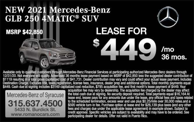 New 2021 Mercedes-Benz GLB 250 Lease