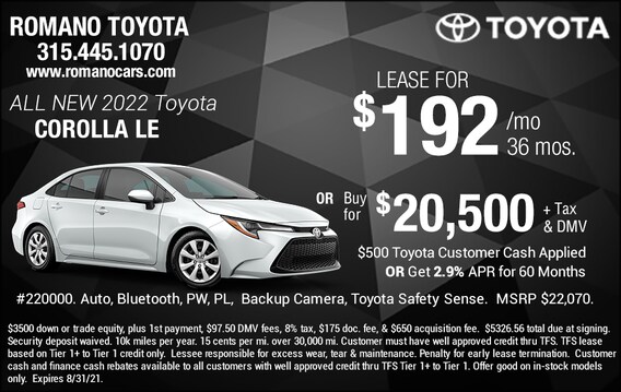 New Toyota Corolla Deals Specials Near Me In Syracuse Ny Romano Toyota