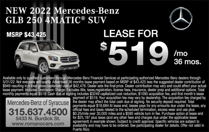 New 2022 Mercedes-Benz GLB 250 Leases